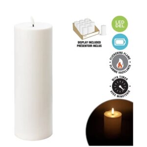 12" Outdoor-Rated LED Faux Candle with Timer | Flickering & Weather-Resistant