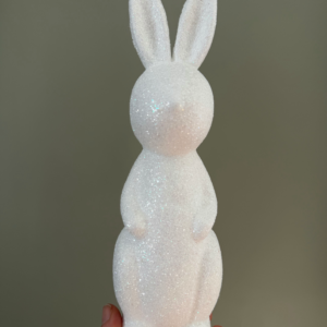 Sparkle & Snuggle White Glitter Foam Bunny – 9.6" Tall